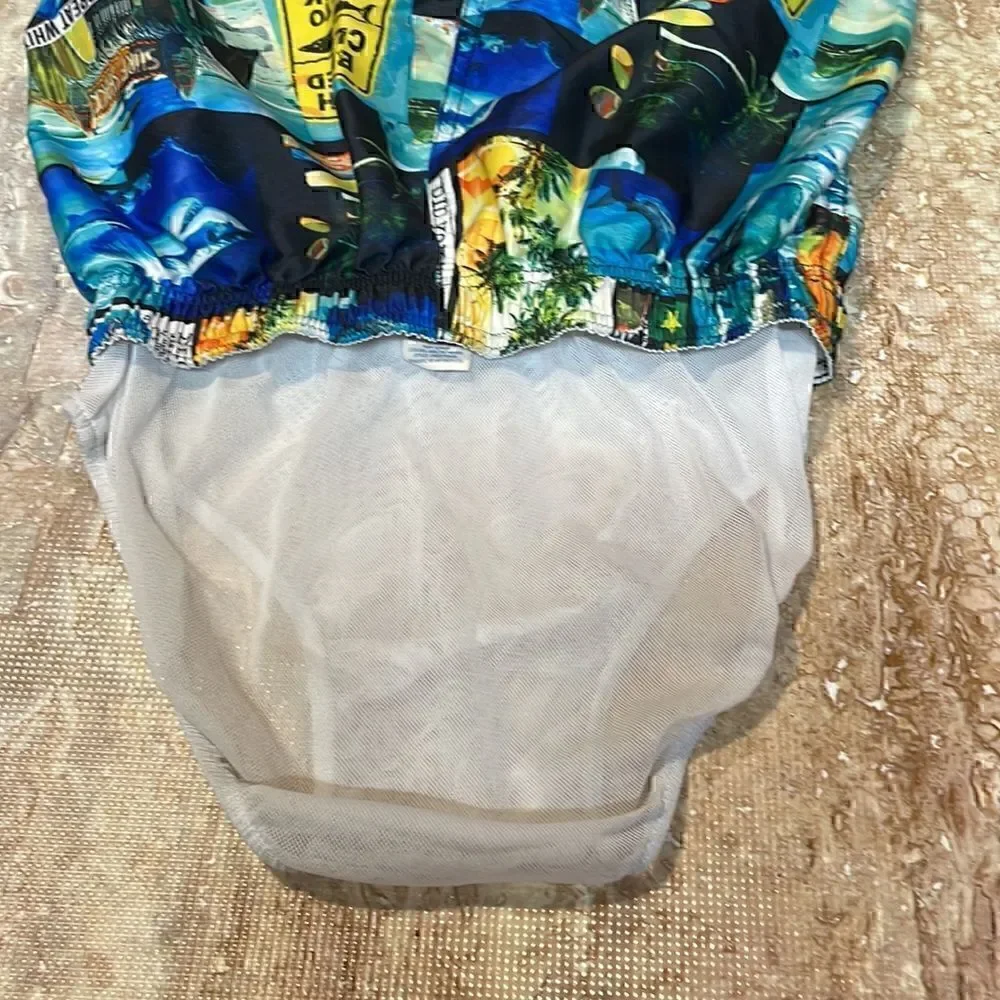OP boys, shark print swim trunks.Size 8.